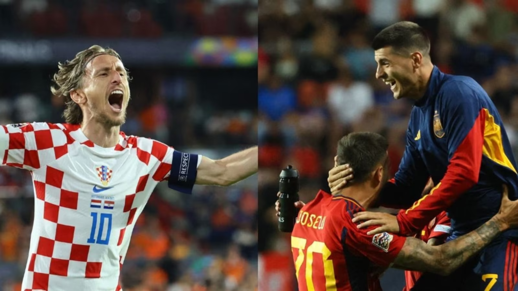 Spain vs Croatia football